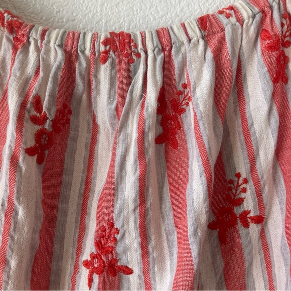 Misa Los Angeles Mini Dress Floral Striped Off The Shoulder Embroidered Small - Picture 10 of 15